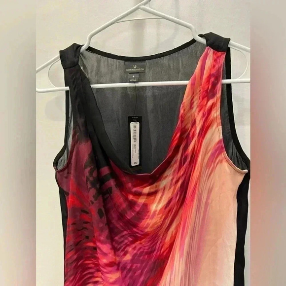 Sheer Back Cowl Neck Tank Top Size S​ - Picture 3 of 7